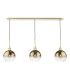 Lycia 3 Light Bar Ceiling Pendant Satin Gold and Gold Ombre Glass-7