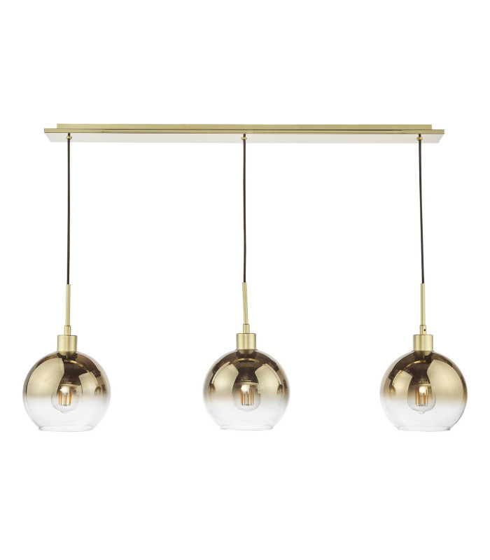 Lycia 3 Light Bar Ceiling Pendant Satin Gold and Gold Ombre Glass-7