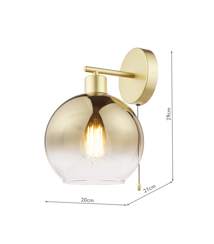 Lycia Wall Light Satin Gold and Gold Ombre Glass-4