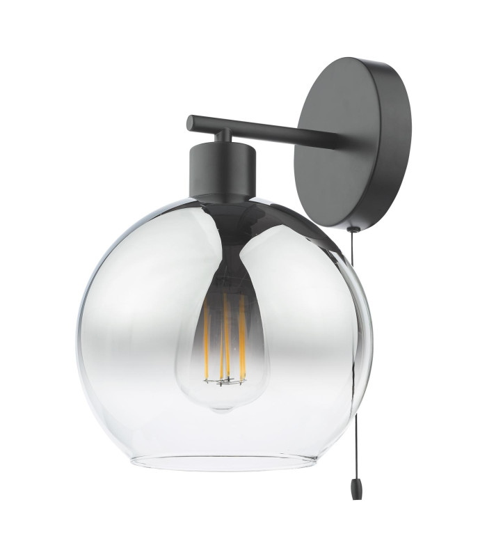 Lycia Wall Light Matt Black and Smoked Ombre Glass-5