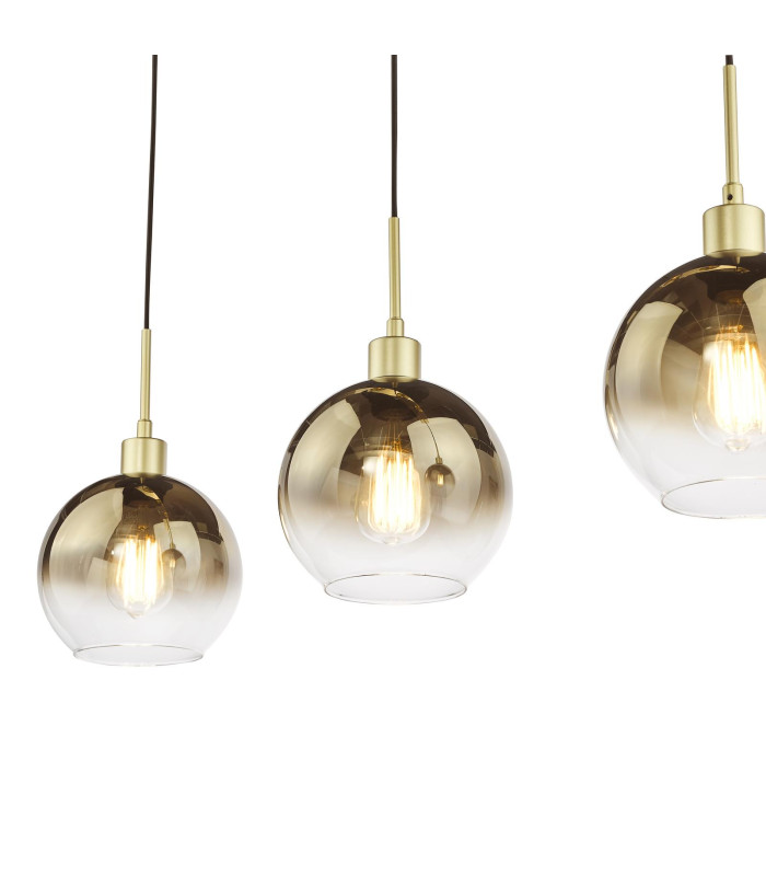 Lycia 3 Light Bar Ceiling Pendant Satin Gold and Gold Ombre Glass-9