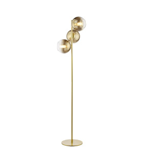 Lycia 3 Light Floor Lamp Satin Gold and Gold Ombre Glass-1