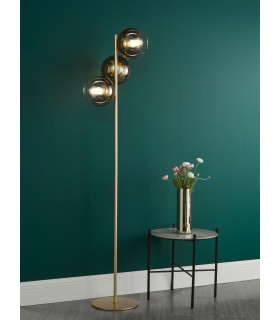 Lycia 3 Light Floor Lamp Satin Gold and Gold Ombre Glass-2