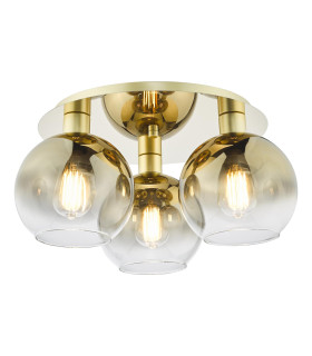 Lycia 3 Light Flush Satin Gold and Gold Ombre Glass-1