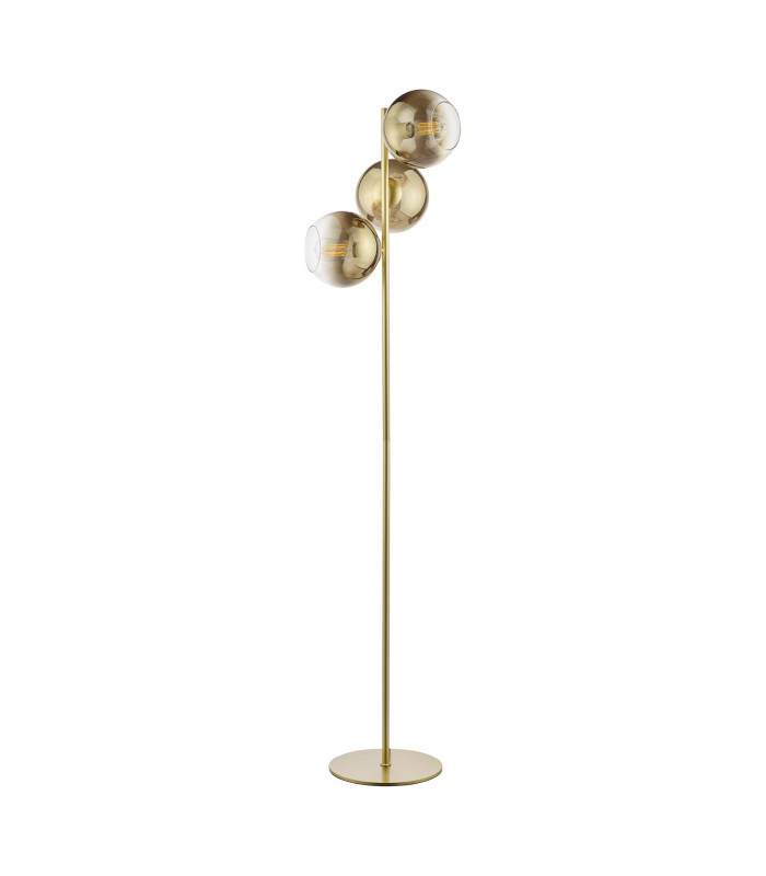 Lycia 3 Light Floor Lamp Satin Gold and Gold Ombre Glass-5