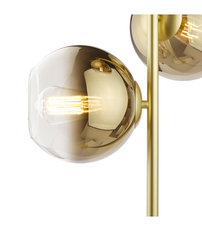 Lycia 3 Light Floor Lamp Satin Gold and Gold Ombre Glass-7