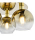 Lycia 3 Light Flush Satin Gold and Gold Ombre Glass-6