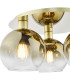 Lycia 3 Light Flush Satin Gold and Gold Ombre Glass-7