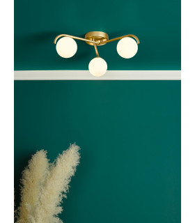 Orlena 3 Light Flush Satin Gold and Opal Glass-2