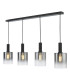 Savannah 4 Light Bar Ceiling Pendant Matt Black and Smoked Glass-1