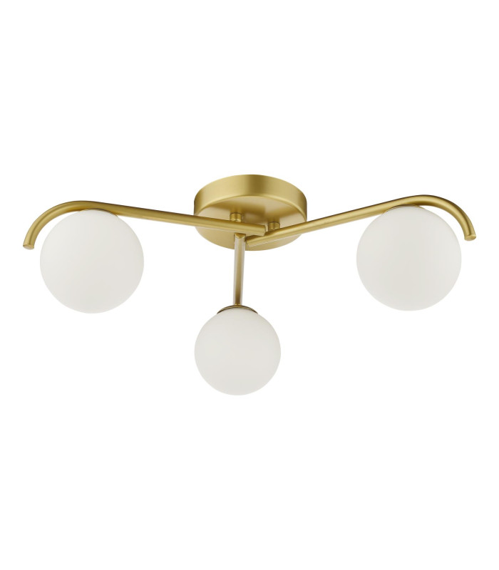 Orlena 3 Light Flush Satin Gold and Opal Glass-5