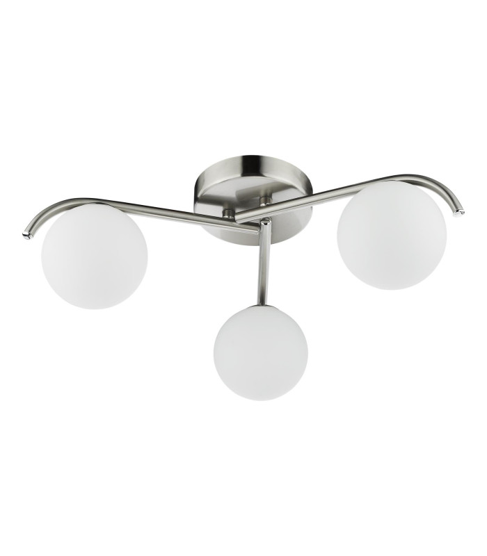 Orlena 3 Light Flush Satin Chrome and Opal Glass-5