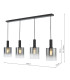 Savannah 4 Light Bar Ceiling Pendant Matt Black and Smoked Glass-4