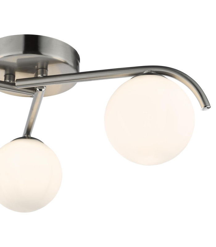 Orlena 3 Light Flush Satin Chrome and Opal Glass-6