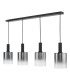 Savannah 4 Light Bar Ceiling Pendant Matt Black and Smoked Glass-5