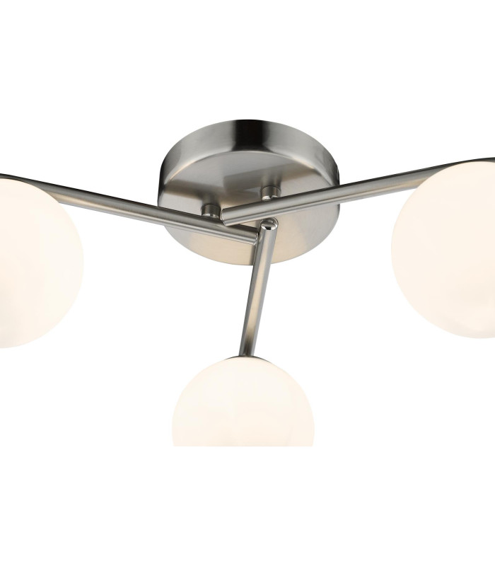 Orlena 3 Light Flush Satin Chrome and Opal Glass-7