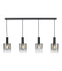 Savannah 4 Light Bar Ceiling Pendant Matt Black and Smoked Glass-6