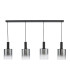 Savannah 4 Light Bar Ceiling Pendant Matt Black and Smoked Glass-7