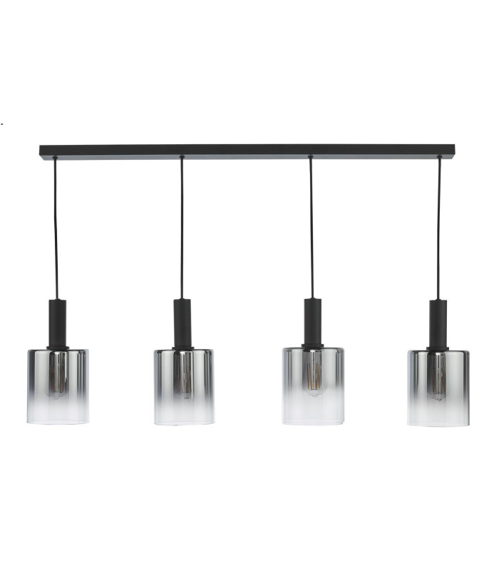 Savannah 4 Light Bar Ceiling Pendant Matt Black and Smoked Glass-7