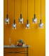 Savannah 6 Light Bar Ceiling Pendant Matt Black and Smoked Glass-2