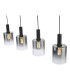 Savannah 4 Light Bar Ceiling Pendant Matt Black and Smoked Glass-8