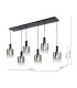 Savannah 6 Light Bar Ceiling Pendant Matt Black and Smoked Glass-4