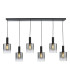 Savannah 6 Light Bar Ceiling Pendant Matt Black and Smoked Glass-6