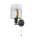 Savannah Wall Light Matt Black and Smoked Glass-1