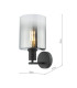 Savannah Wall Light Matt Black and Smoked Glass-4