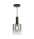 Savannah Ceiling Pendant Matt Black and Smoked Glass-1