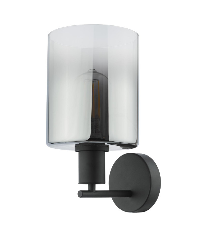 Savannah Wall Light Matt Black and Smoked Glass-7