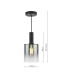 Savannah Ceiling Pendant Matt Black and Smoked Glass-4