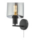 Savannah Wall Light Matt Black and Smoked Glass-8