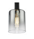 Savannah Ceiling Pendant Matt Black and Smoked Glass-6