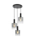 Savannah 3 Light Cluster Ceiling Pendant Matt Black and Smoked Glass-1