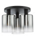 Savannah 3 Light Flush Matt Black and Smoked Glass-7