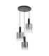 Savannah 3 Light Cluster Ceiling Pendant Matt Black and Smoked Glass-5