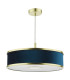 Alvaro 3 Light Ceiling Pendant Brushed Brass and Blue With Shade-5