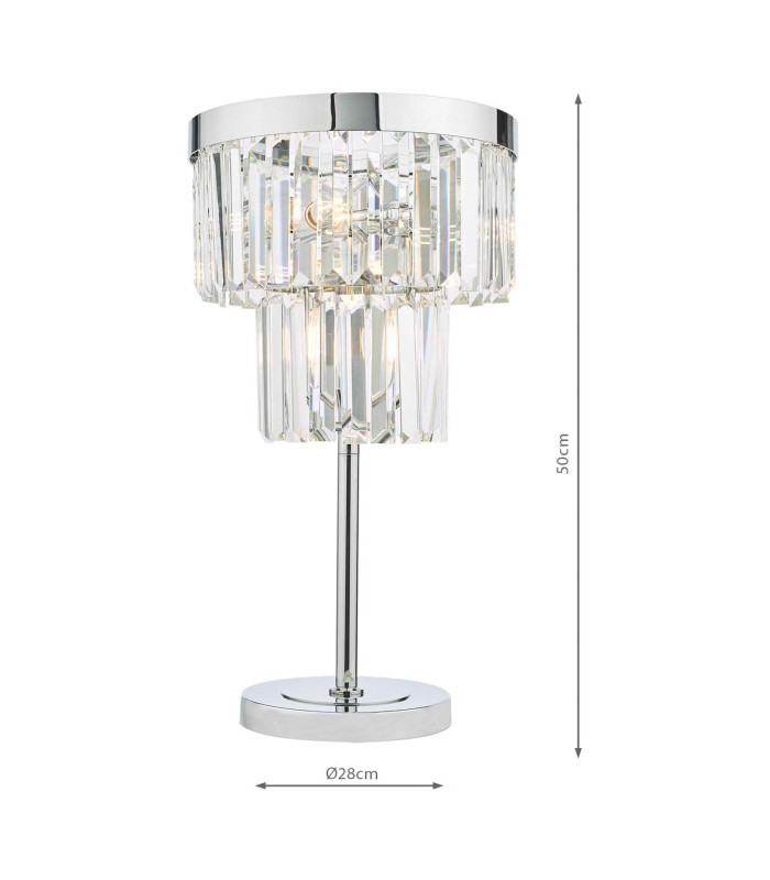 Angel 4 Light Table Lamp Polished Chrome Crystal-2