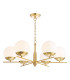 Bombazine 6 Light Ceiling Pendant Natural Brass and Opal Glass-1