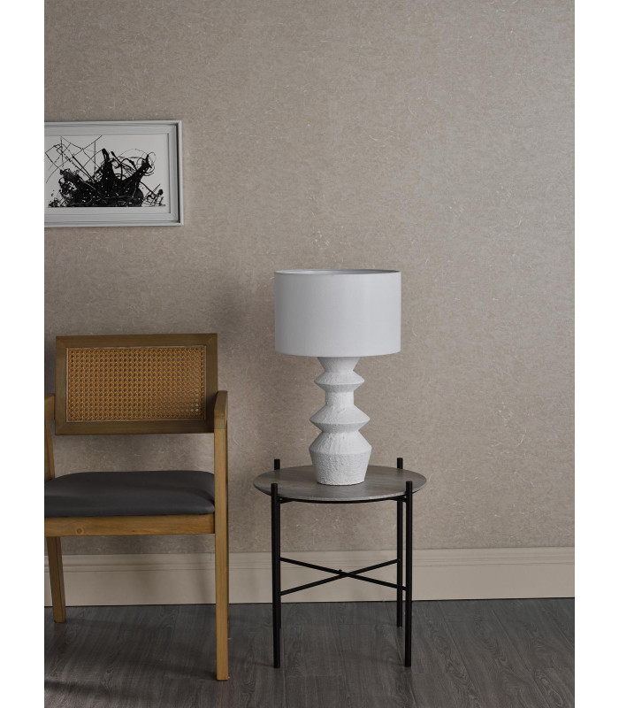 Bidelia Table Lamp Matt White With Shade-4
