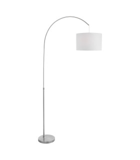 Bow Floor Lamp Satin Nickel With Shade-1