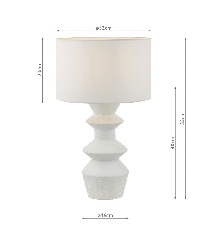 Bidelia Table Lamp Matt White With Shade-5