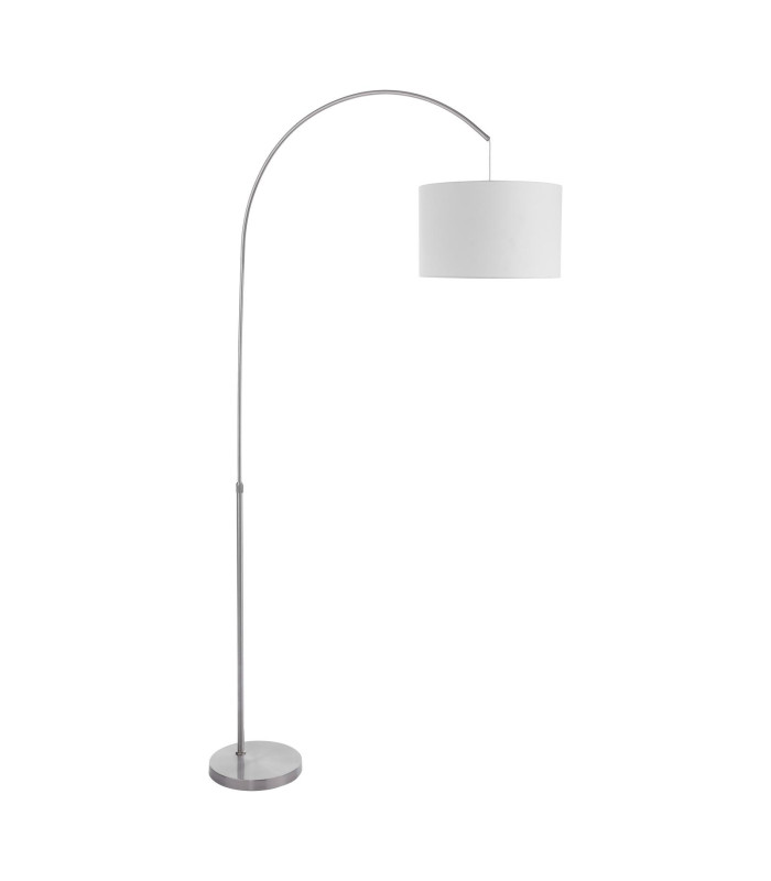 Bow Floor Lamp Satin Nickel With Shade-2