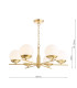 Bombazine 6 Light Ceiling Pendant Natural Brass and Opal Glass-4