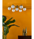 Bombazine 7 Light Semi-Flush Natural Brass and Opal Glass-3