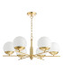 Bombazine 6 Light Ceiling Pendant Natural Brass and Opal Glass-5