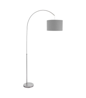 Bow Floor Lamp Satin Nickel With Shade-1