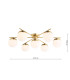 Bombazine 7 Light Semi-Flush Natural Brass and Opal Glass-4