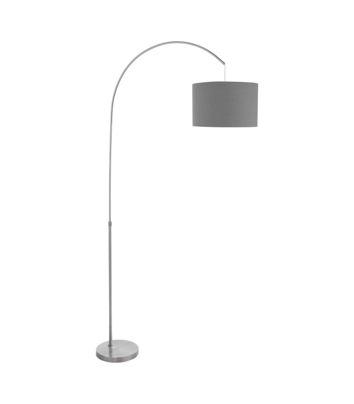 Bow Floor Lamp Satin Nickel With Shade-3